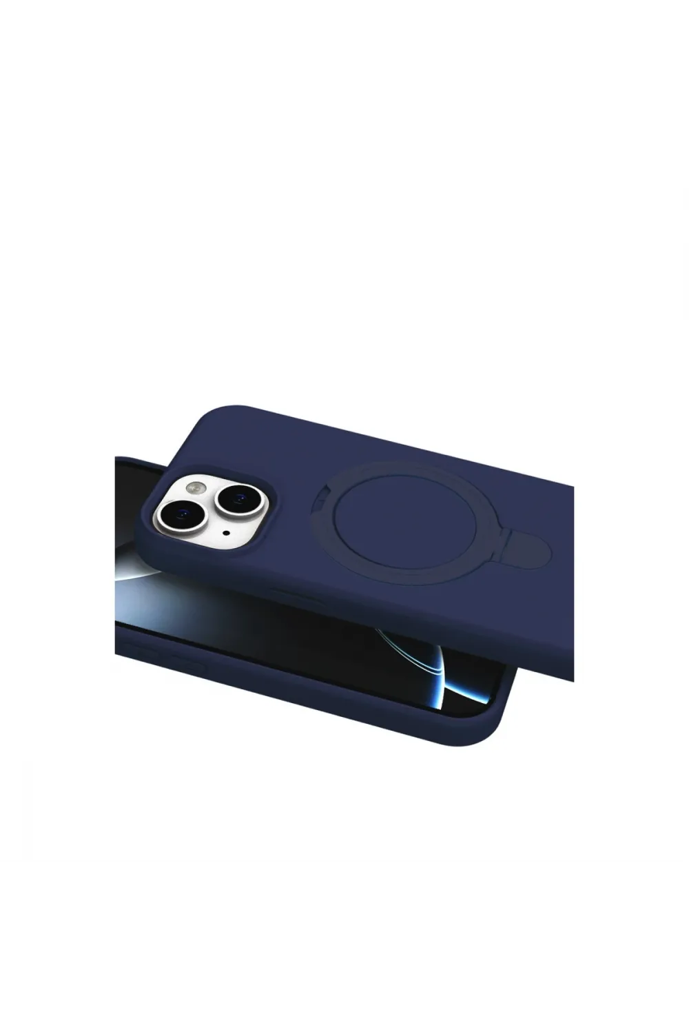 Apple İphone 15 Plus Regal Magsafe Standlı Kapak - Lacivert