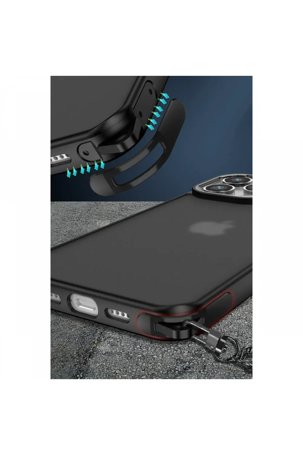 Apple iPhone 15 Pro Kılıf Elegant Kapak - Açık Mavi