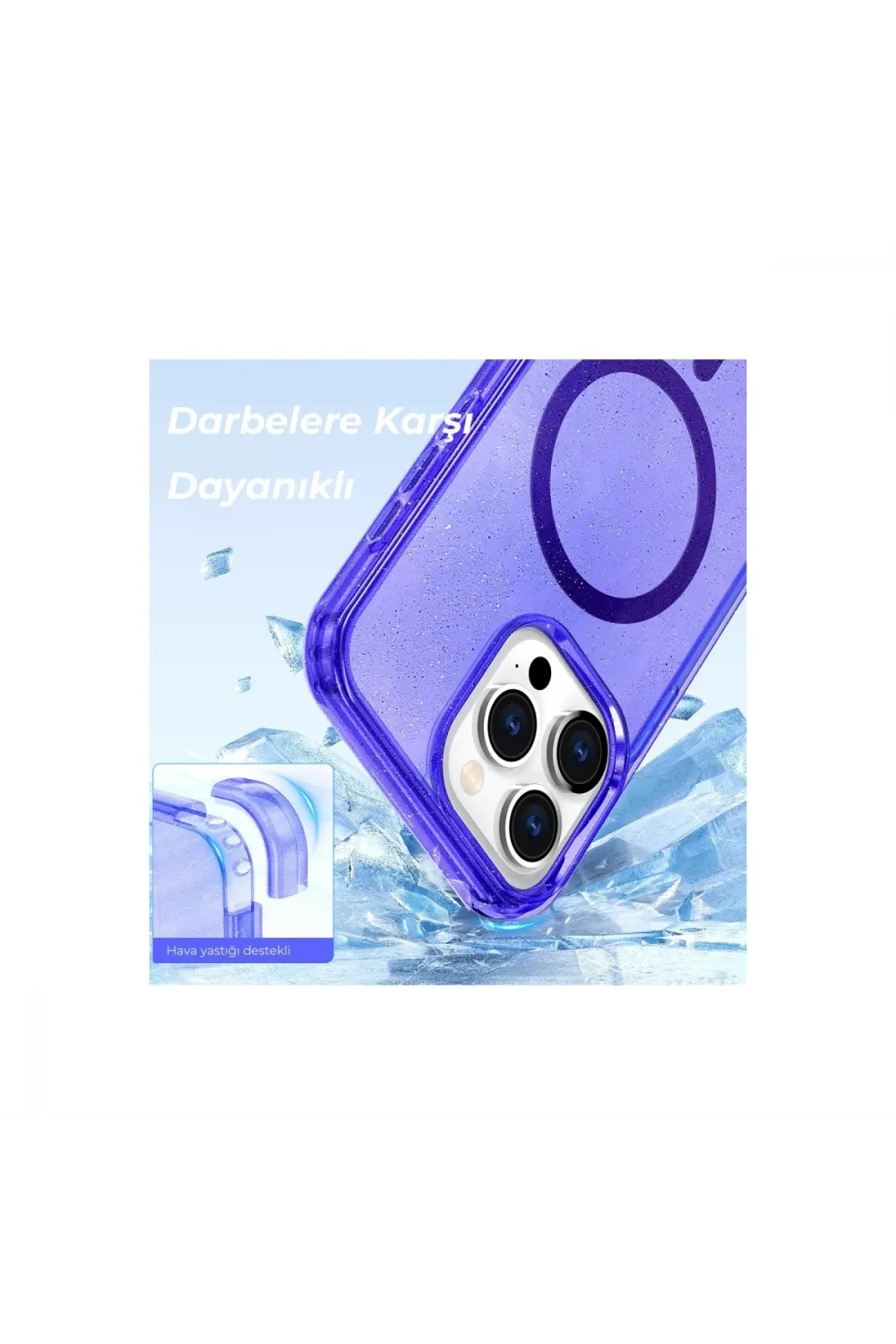 Apple İphone 15 Pro Kılıf  Magsafe Kapak - Mor