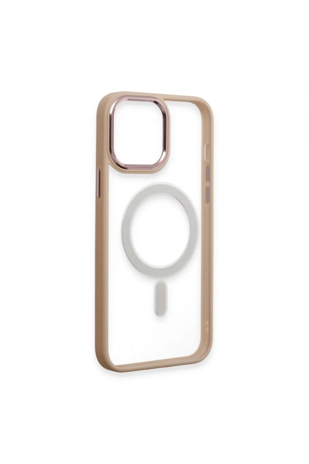 Apple İphone 15 Pro Kılıf Room Magneticsafe Silikon - Pudra