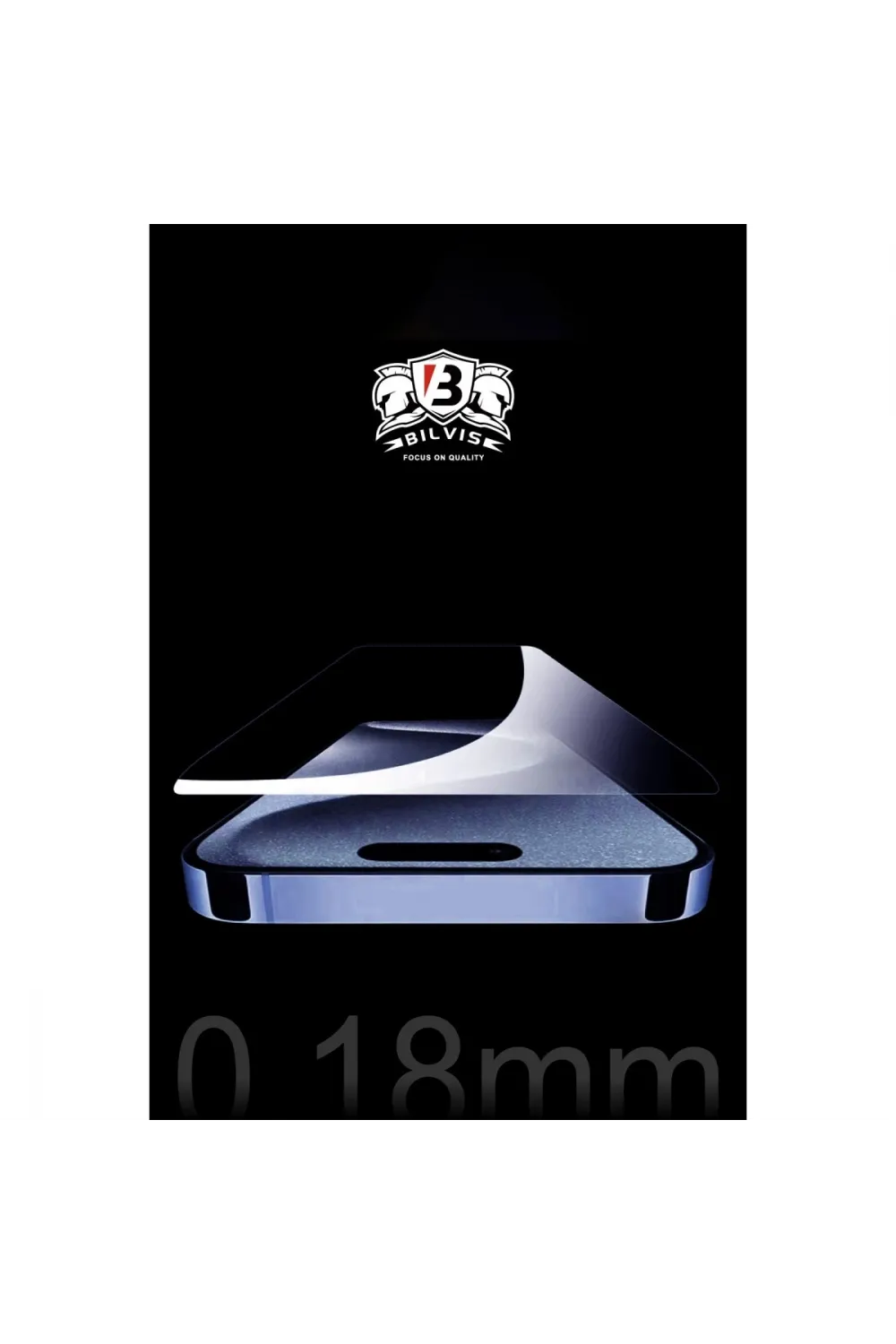 Apple İphone 15 Pro Max Bilvis 0.18mm Plus Cam Ekran Koruyucu