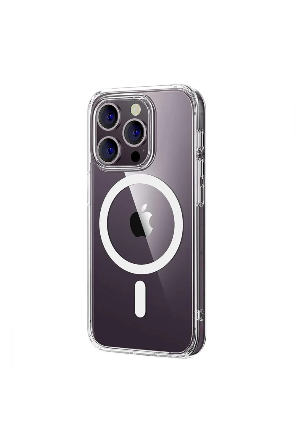 Apple İphone 15 Pro Max Combo Sert Şeffaf Magsafe Kapak - Şeffaf