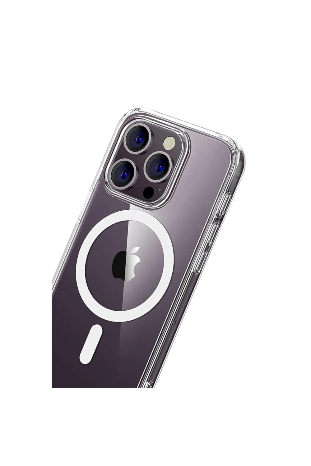 Apple İphone 15 Pro Max Combo Sert Şeffaf Magsafe Kapak - Şeffaf