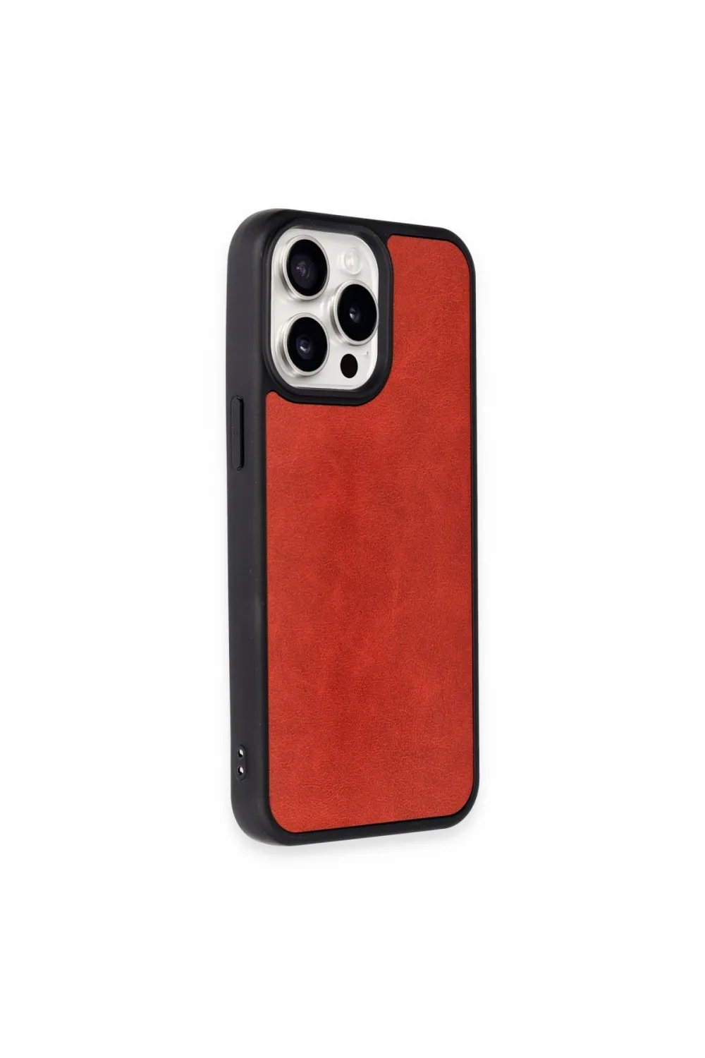 Apple İphone 15 Pro Max Kılıf Aras Deri Kapak - Kırmızı