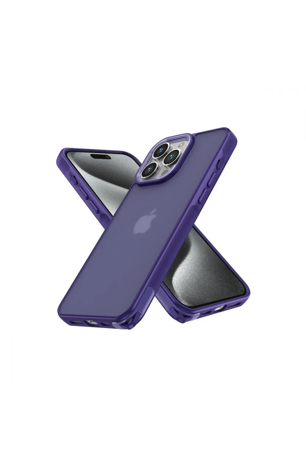 Apple İphone 15 Pro Max Kılıf Elegant Kapak - Derin Mor