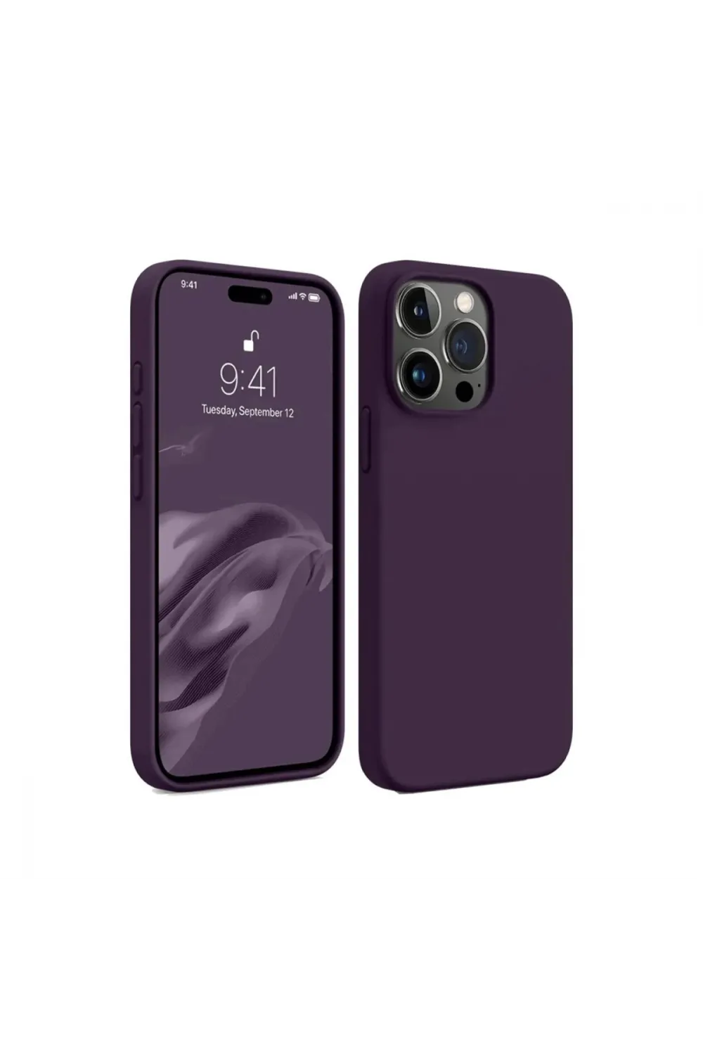 Apple İphone 15 Pro Max Kılıf First Silikon - Mürdüm