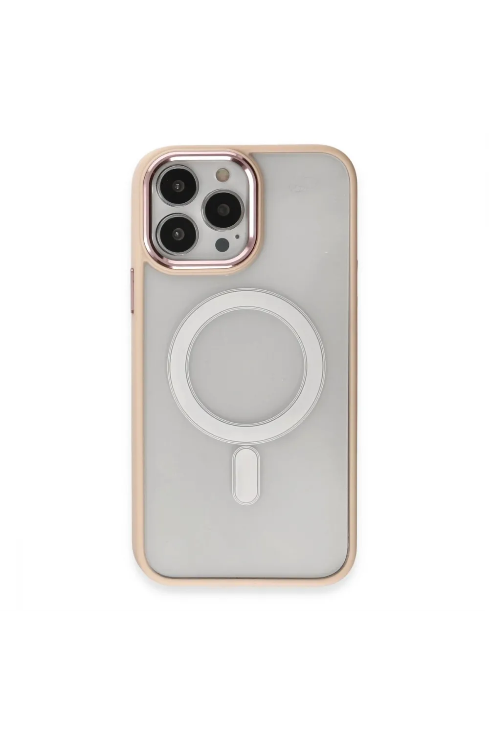 Apple İphone 15 Pro Max Kılıf Room Magneticsafe Silikon - Pudra