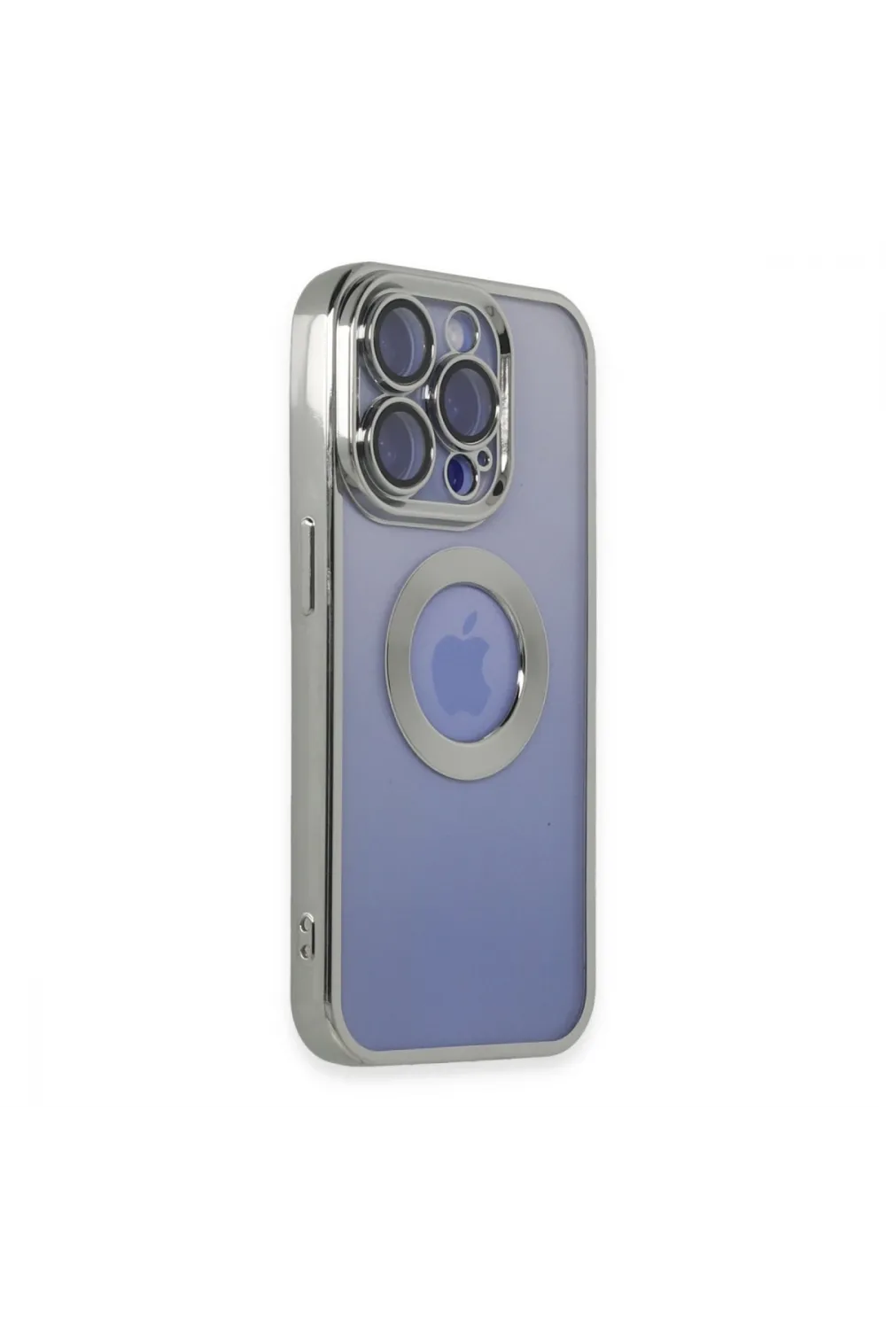 Apple İphone 15 Pro Max Kılıf Slot Silikon - Gümüş