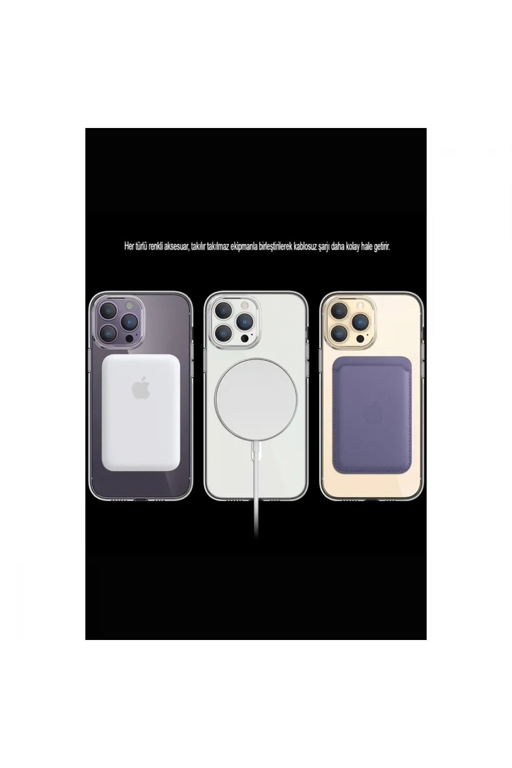 Apple İphone 15 Pro Max Kılıf Tron Şeffaf Magsafe Kapak - Şeffaf