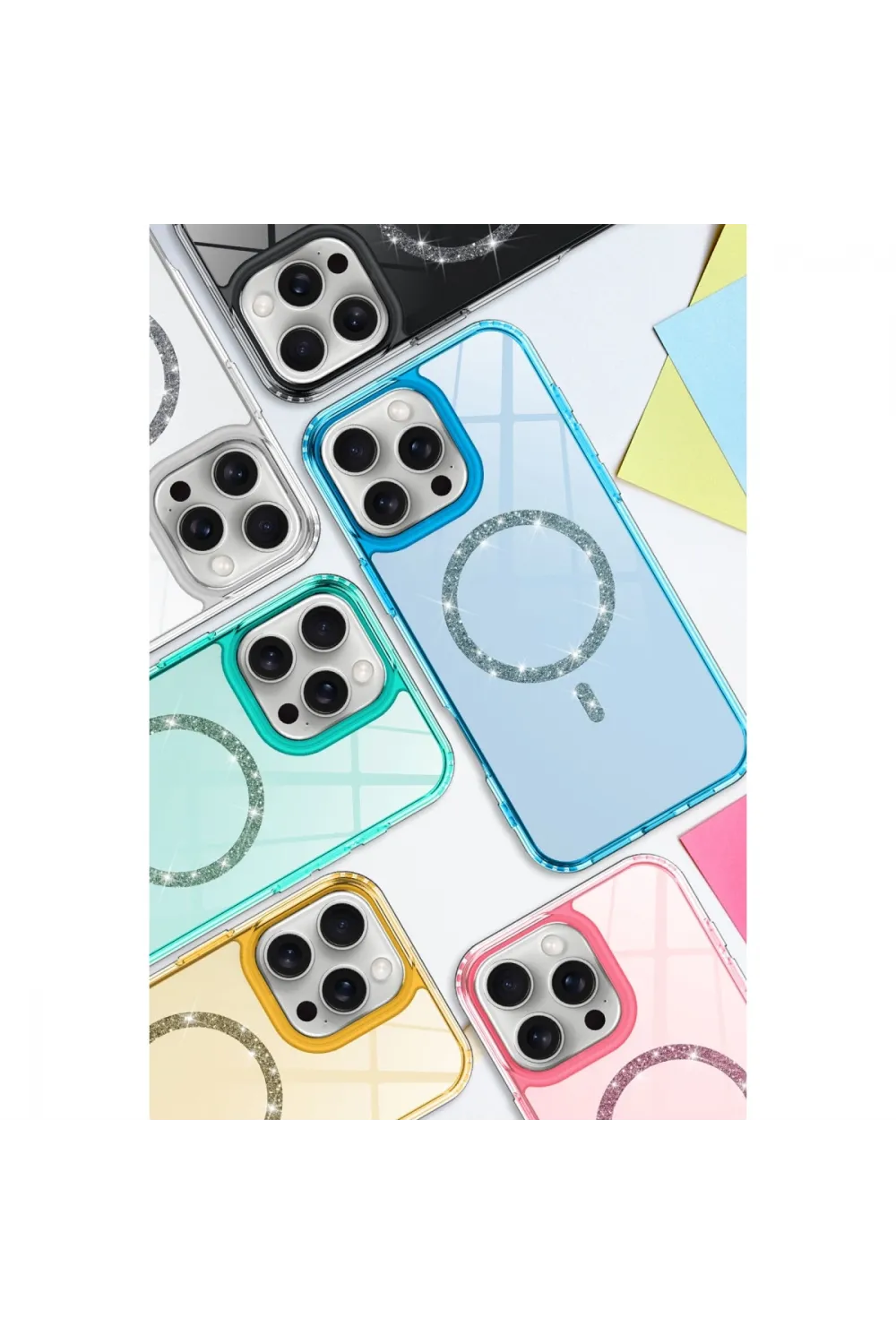 Apple İphone 15 Pro Max Live Diamond Magsafe Kapak - Mavi