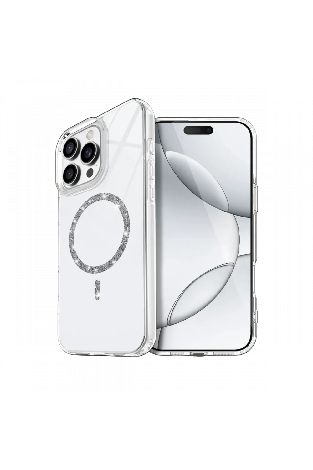 Apple iPhone 15 Pro Max Live Diamond Magsafe Kapak - Şeffaf