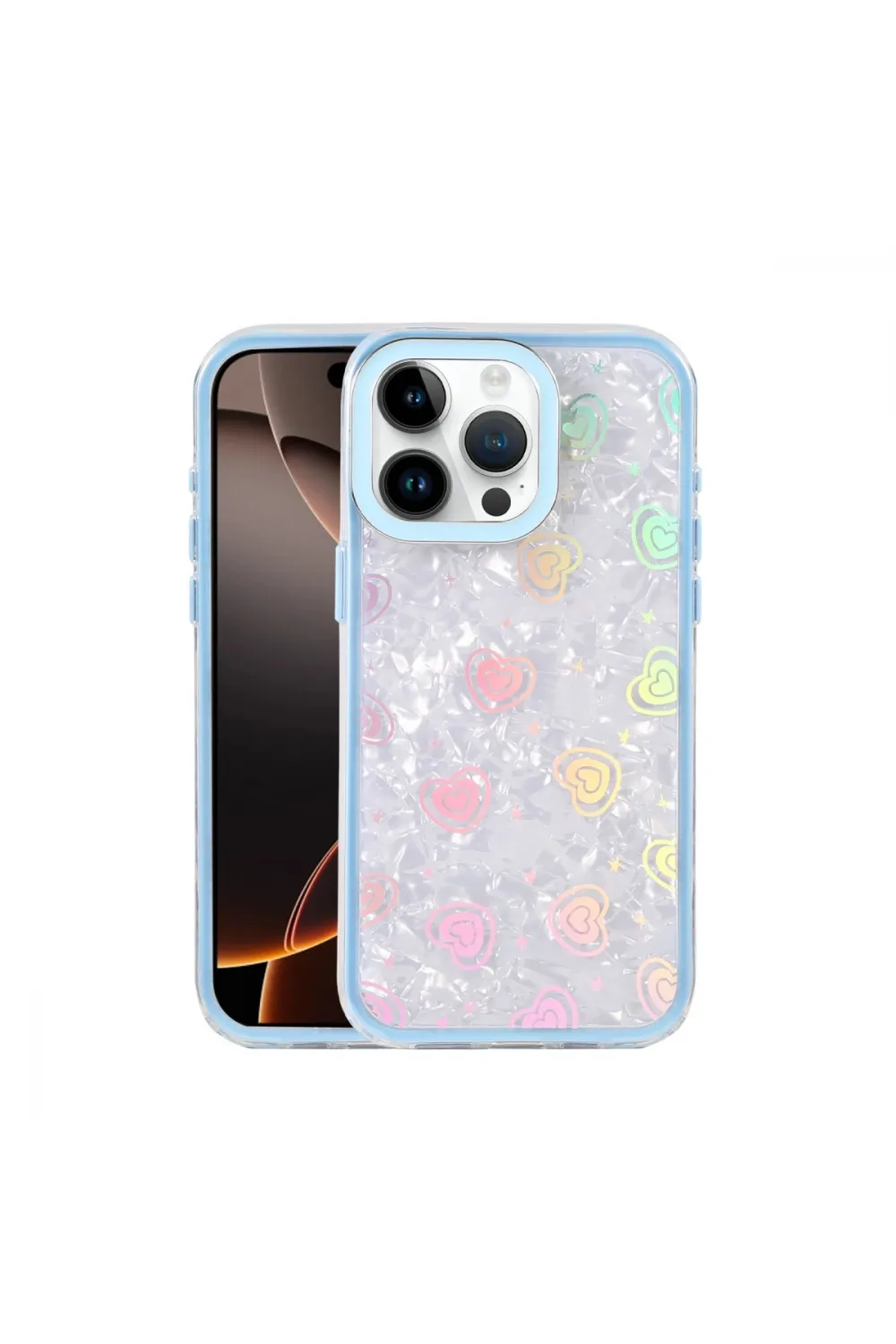 Apple İphone 15 Pro Max Lumi Desenli Kapak - Mavi