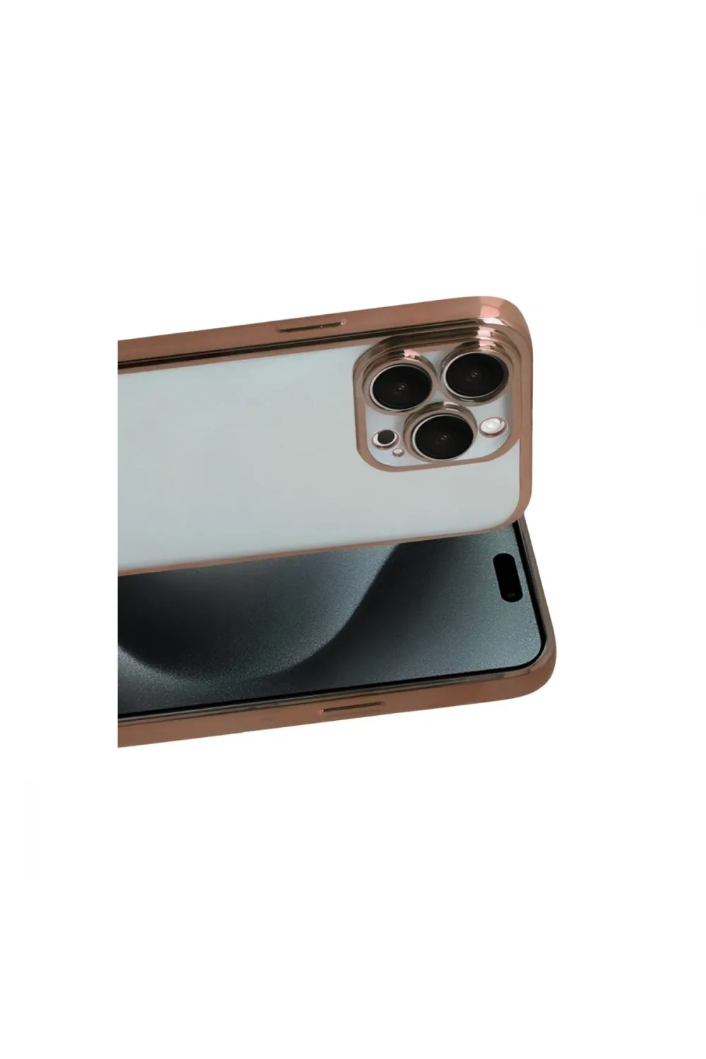 Apple İphone 15 Pro Max Razer Lensli Silikon - Çöl Titanyum