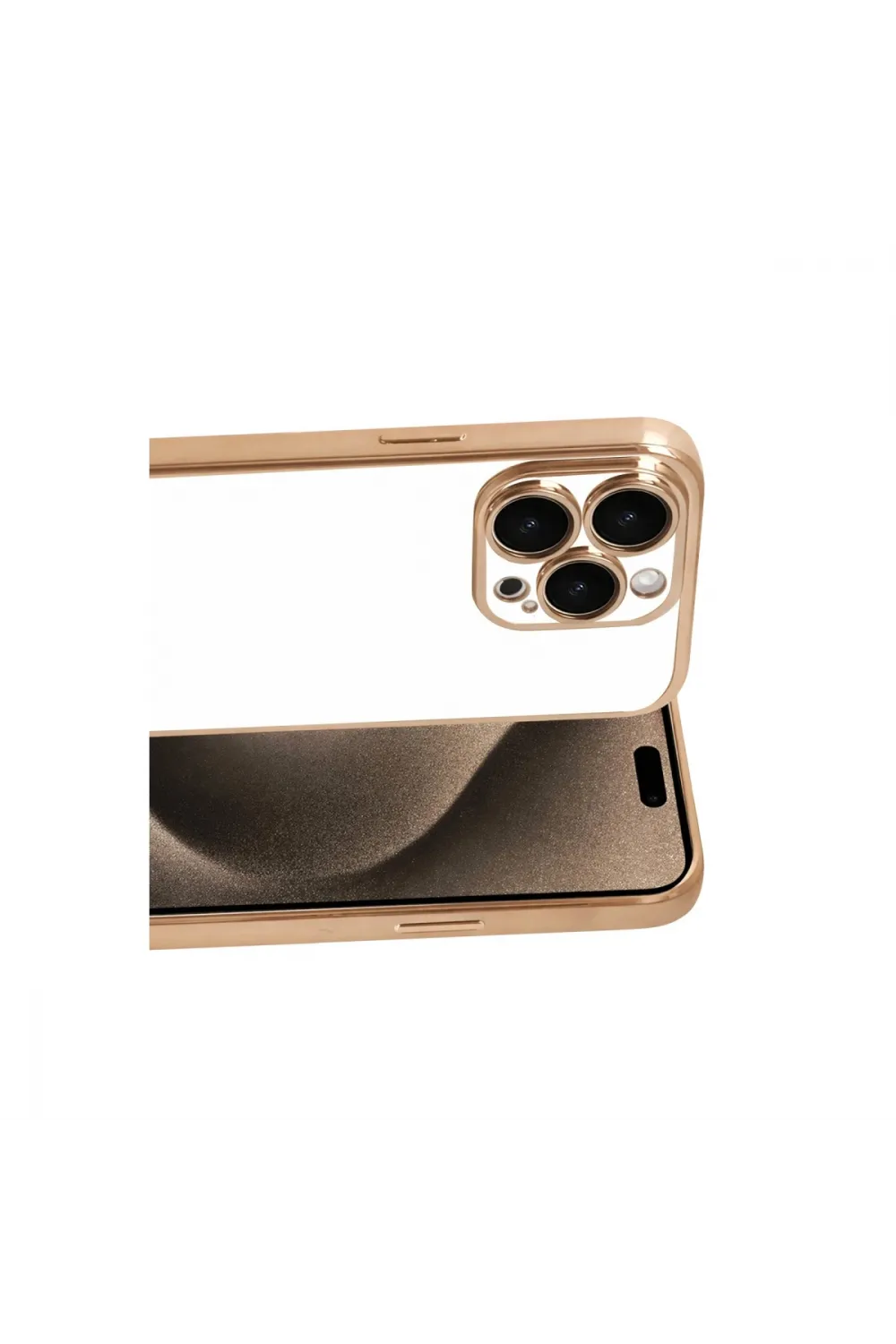 Apple İphone 15 Pro Max Razer Lensli Silikon - Gold
