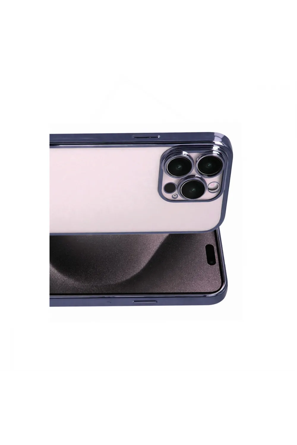 Apple İphone 15 Pro Max Razer Lensli Silikon - Lacivert