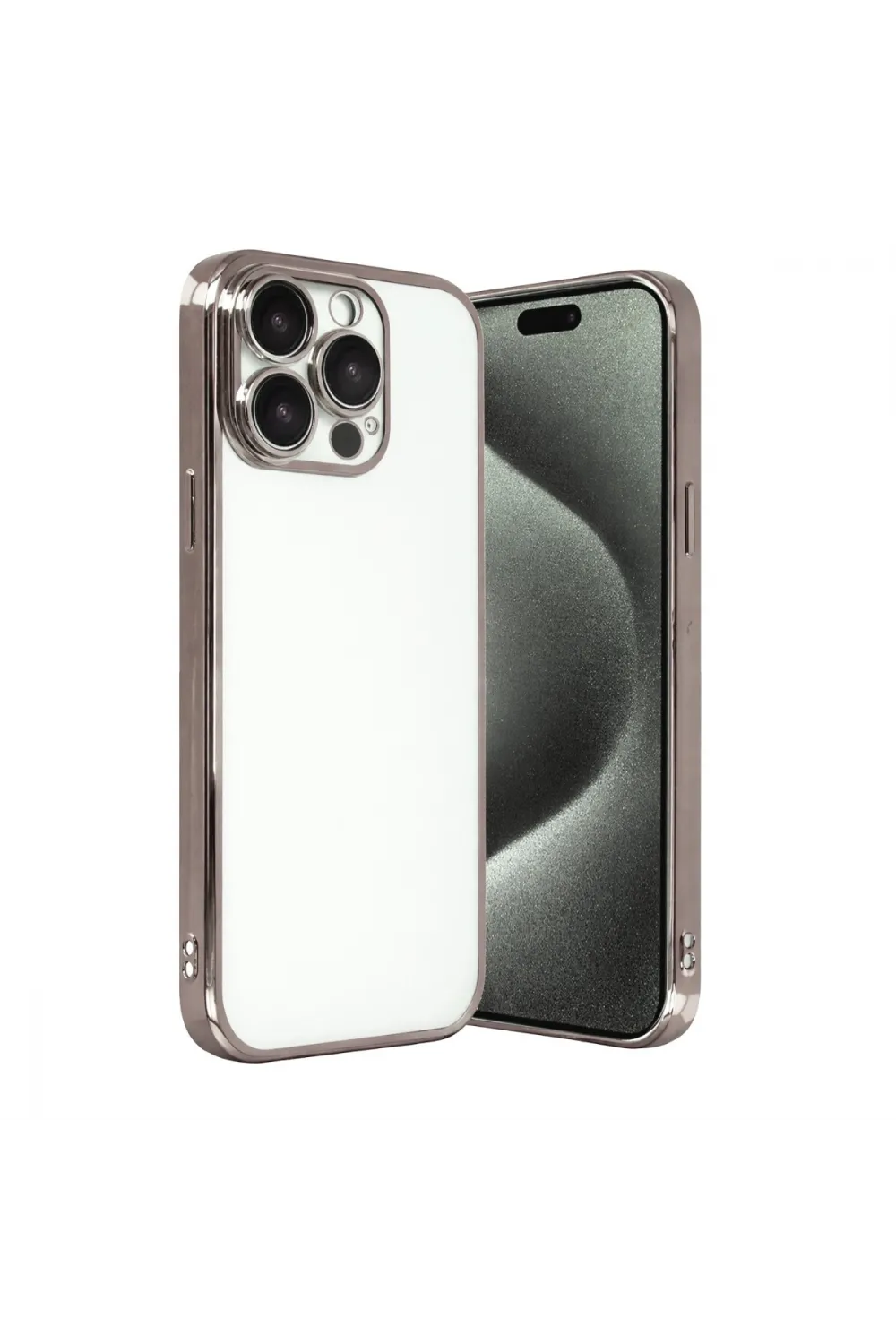 Apple İphone 15 Pro Max Razer Lensli Silikon - Titan Gri