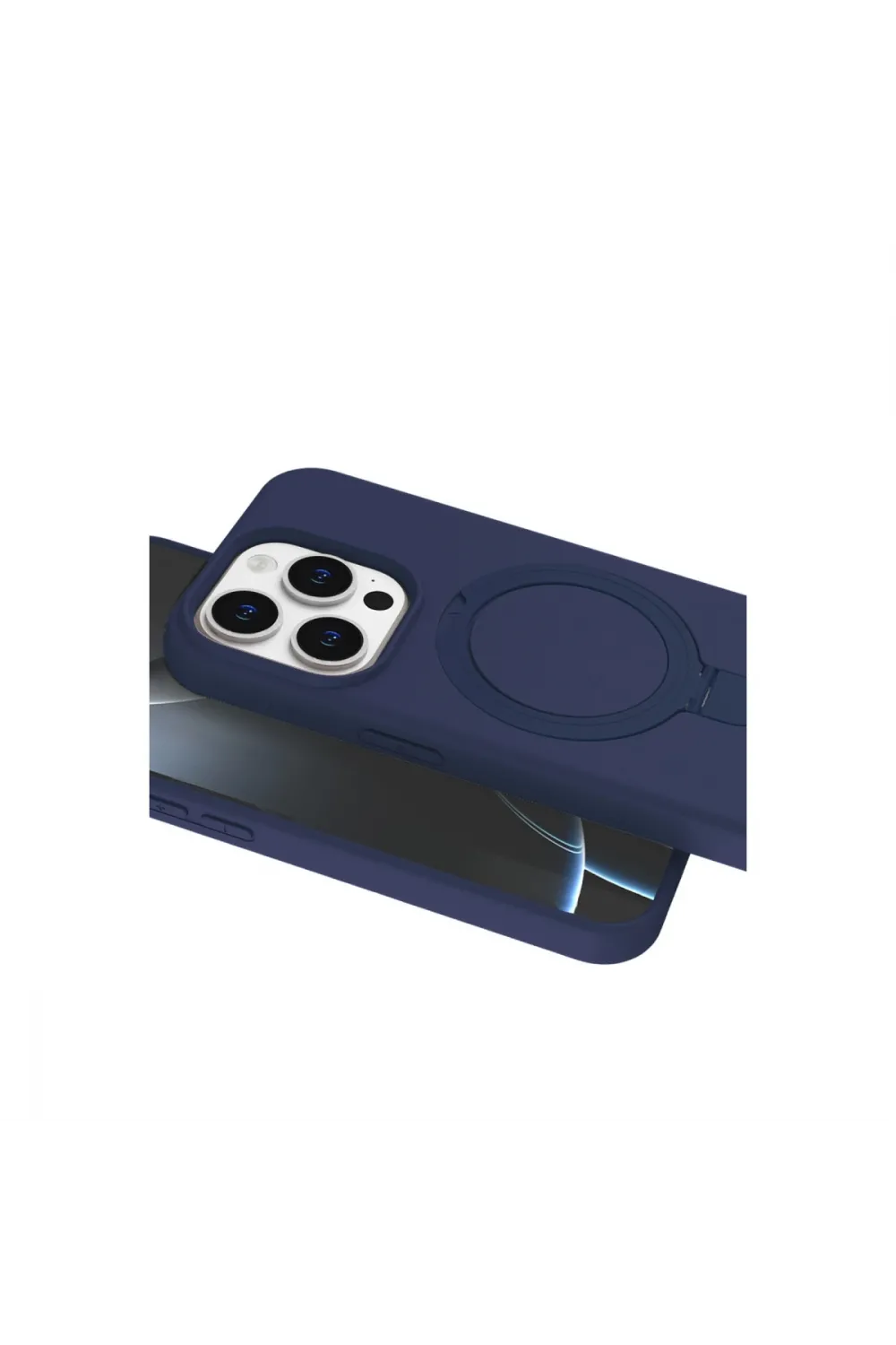 Apple İphone 15 Pro Max Regal Magsafe Standlı Kapak - Lacivert