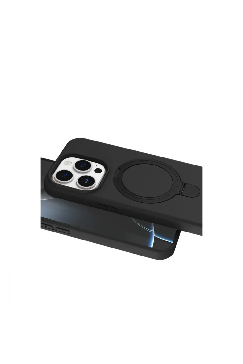 Apple İphone 15 Pro Max Regal Magsafe Standlı Kapak - Siyah