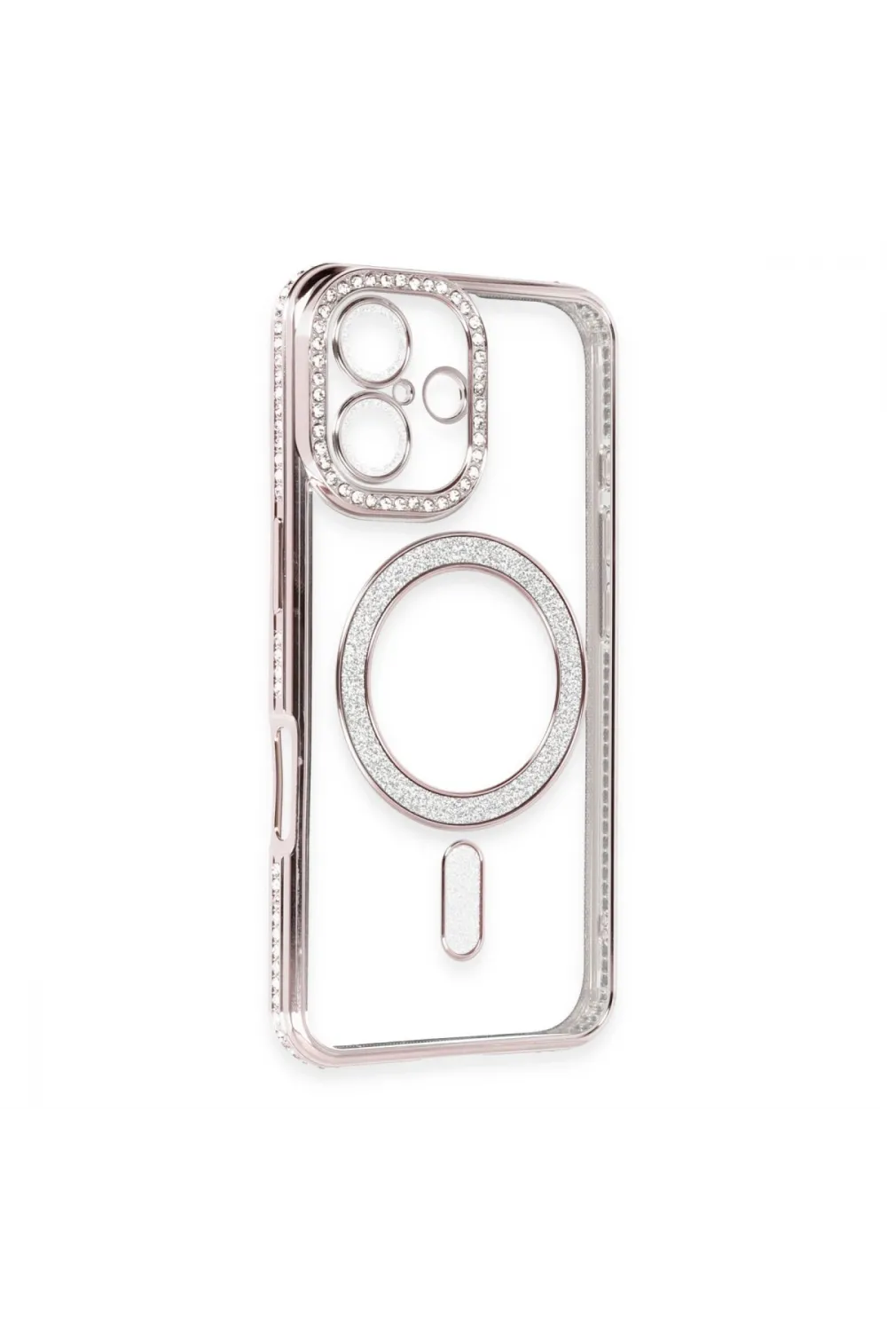 Apple İphone 16 Kılıf Joke Simli Magneticsafe Kılıf - Pembe