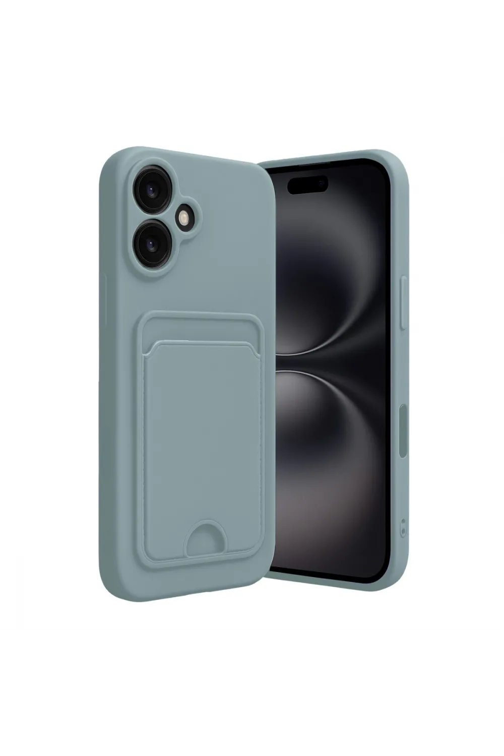 Apple İphone 16 Kılıf Kelvin Kartvizitli Silikon - Açık Yeşil