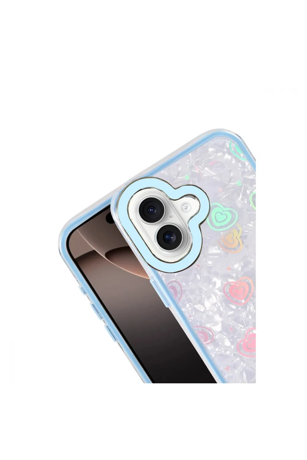 Apple İphone 16 Lumi Desenli Kapak - Mavi