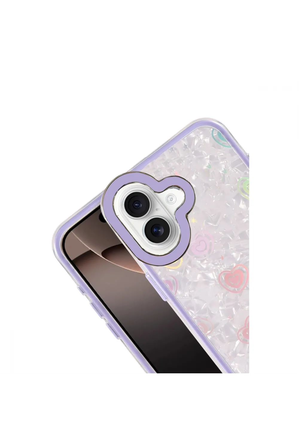 Apple İphone 16 Lumi Desenli Kapak - Mor