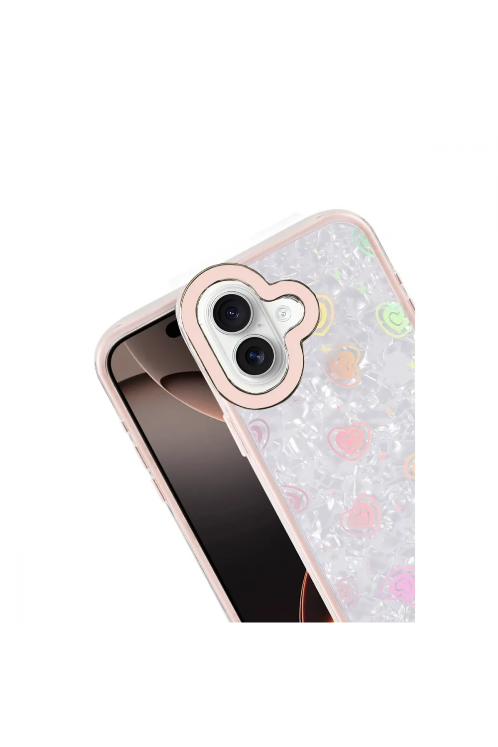 Apple İphone 16 Lumi Desenli Kapak - Pembe