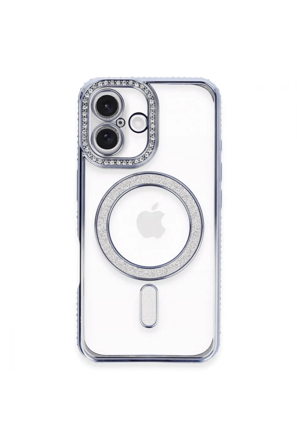 Apple İphone 16 Plus Kılıf Joke Simli Magneticsafe Kılıf - Mavi