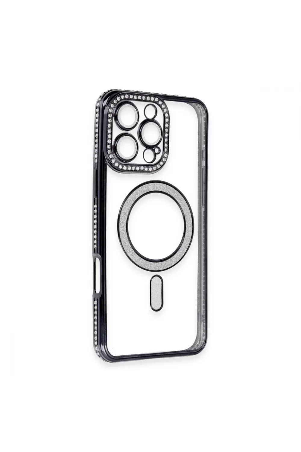 Apple İphone 16 Pro Kılıf Joke Simli Magneticsafe Kılıf - Siyah