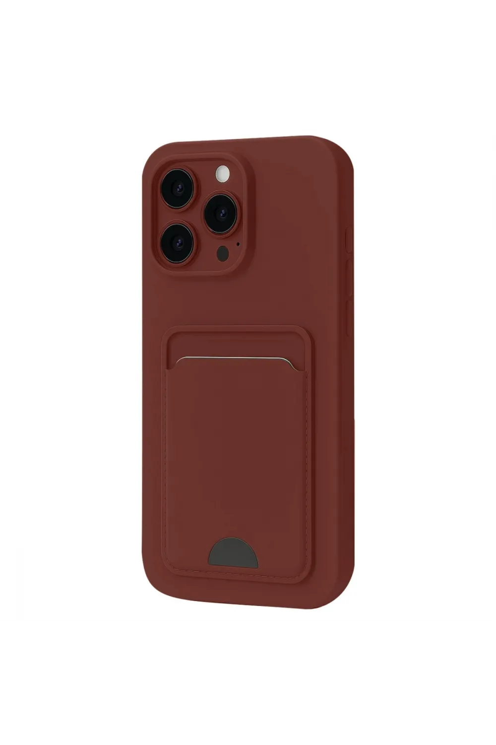 Apple İphone 16 Pro Kılıf Kelvin Kartvizitli Silikon - Bordo