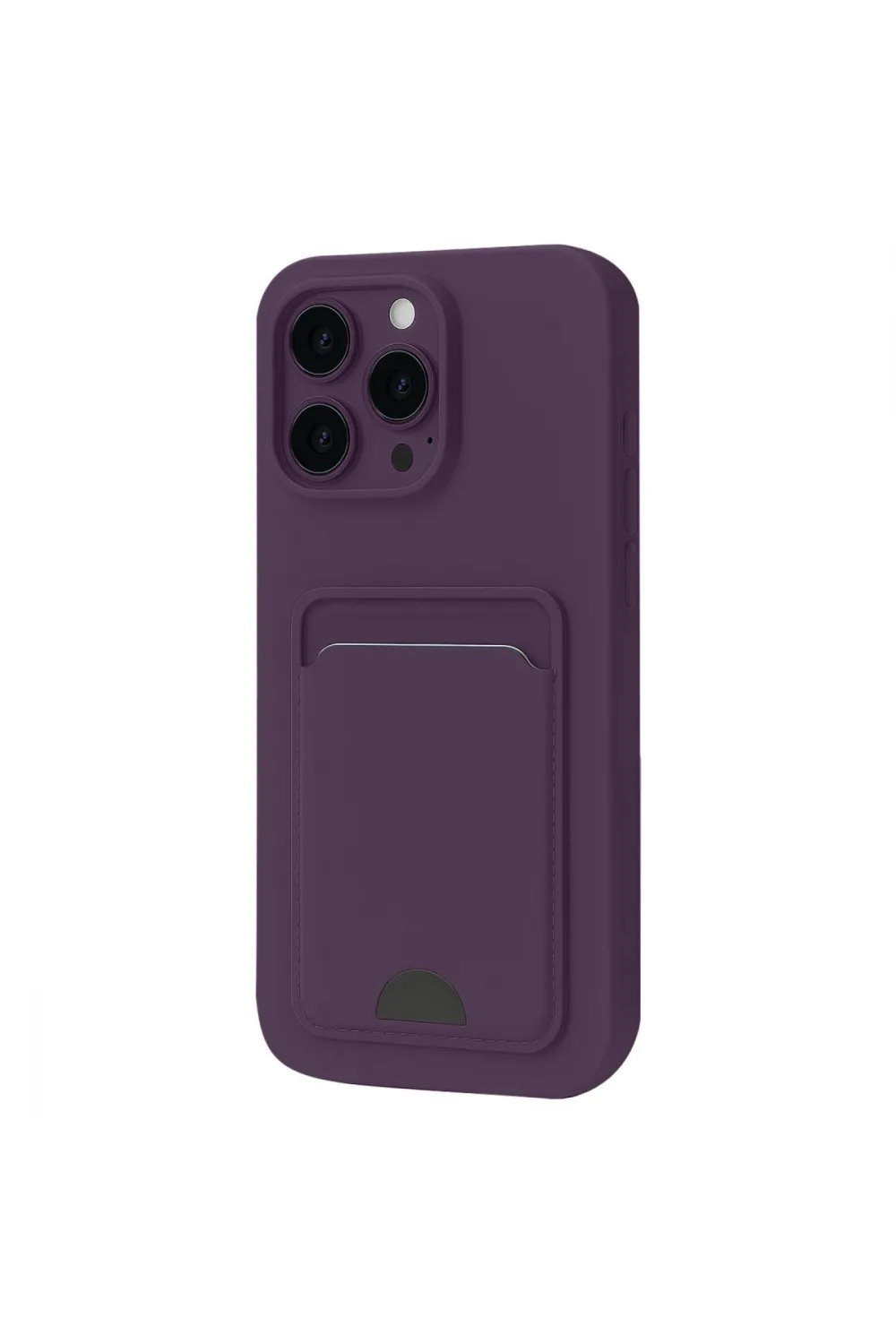 Apple İphone 16 Pro Kılıf Kelvin Kartvizitli Silikon - Derin Mor