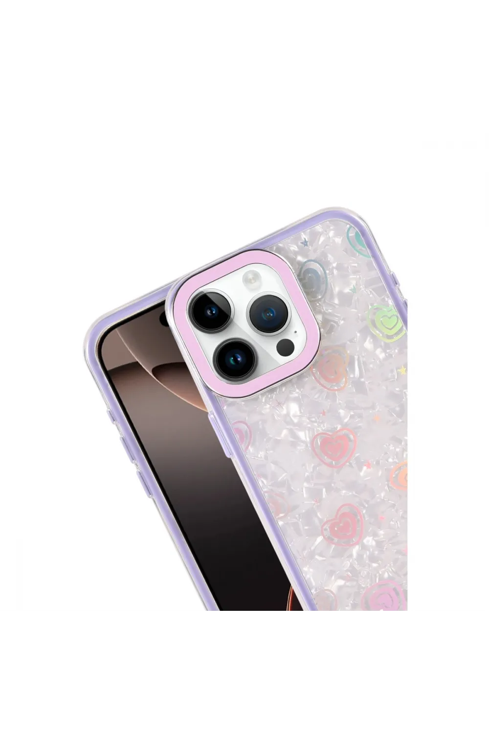 Apple İphone 16 Pro Lumi Desenli Kapak - Mor
