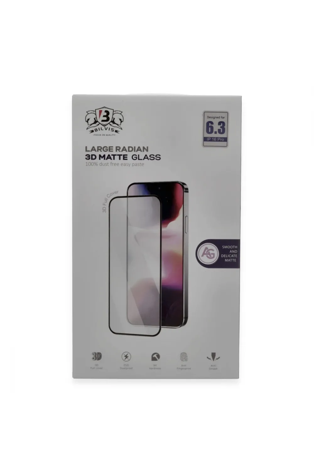 Apple İphone 16 Pro Max Bilvis 3d Mat Cam Ekran Koruyucu