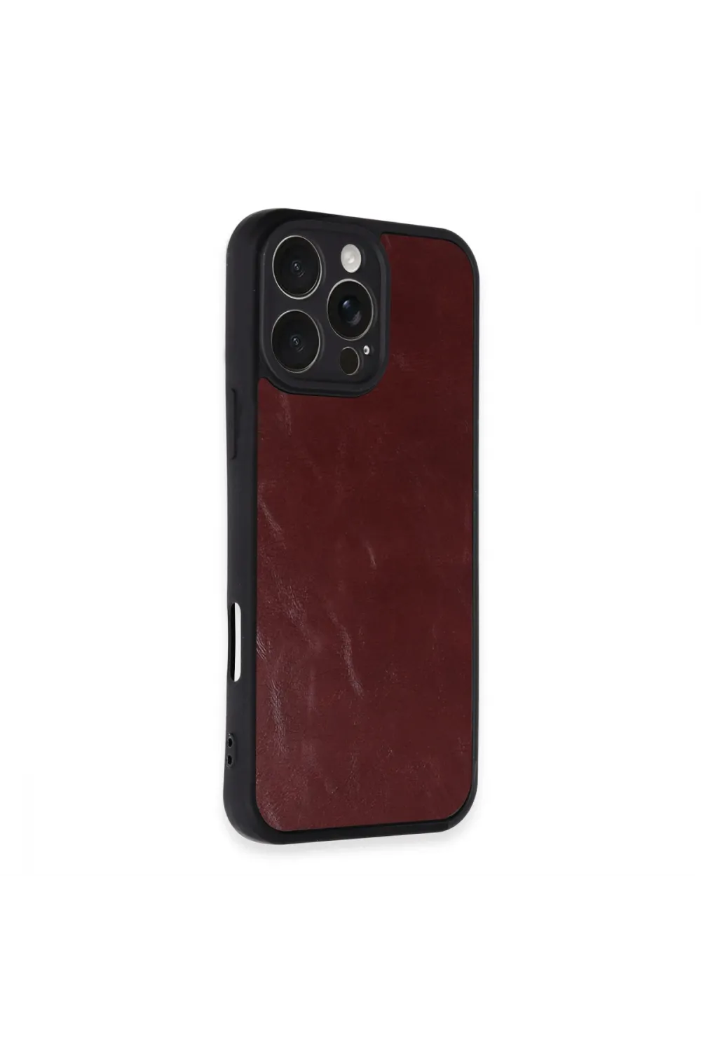 Apple İphone 16 Pro Max Kılıf Aras Deri Kapak - Bordo