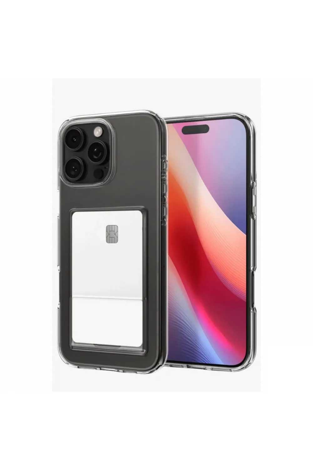 Apple iPhone 16 Pro Max Kılıf Kart Şeffaf Silikon - Şeffaf