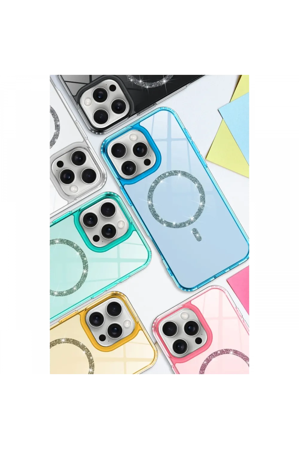 Apple iPhone 16 Pro Max Live Diamond Magsafe Kapak - Şeffaf