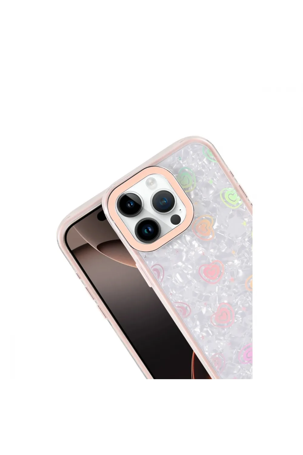 Apple İphone 16 Pro Max Lumi Desenli Kapak - Pembe