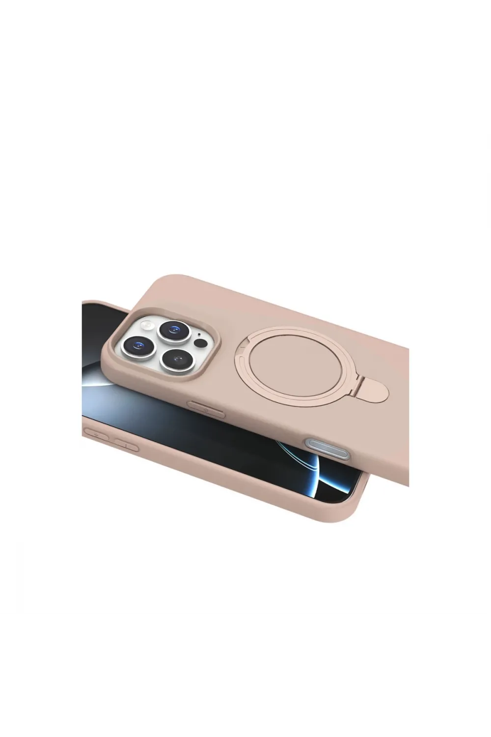 Apple İphone 16 Pro Max Regal Magsafe Standlı Kapak - Çöl Titanyum