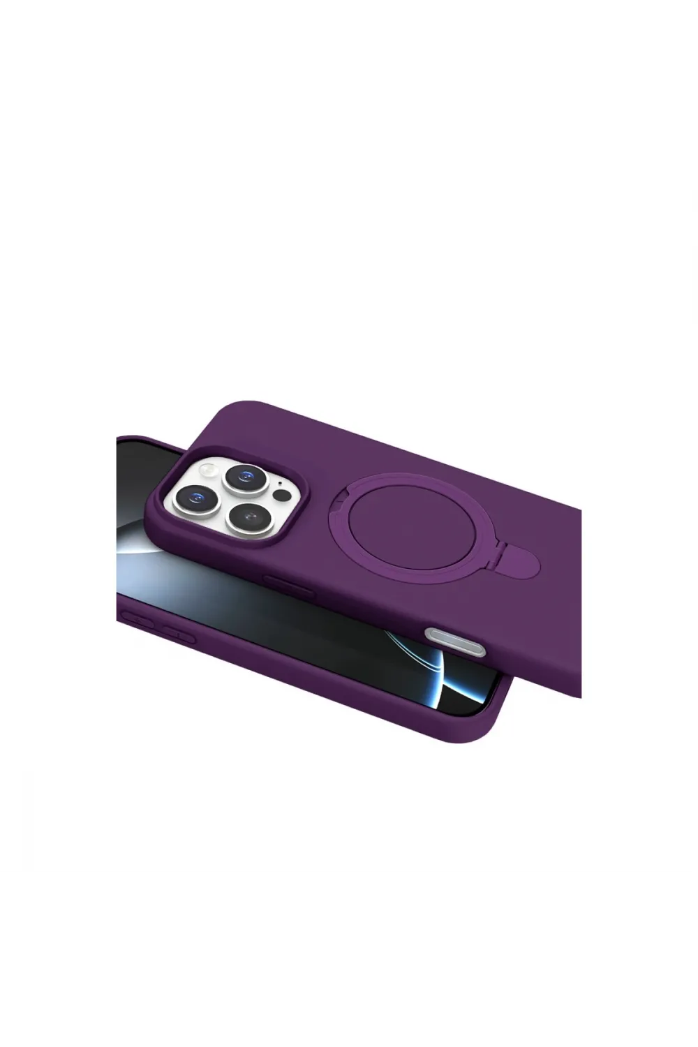 Apple İphone 16 Pro Max Regal Magsafe Standlı Kapak - Derin Mor