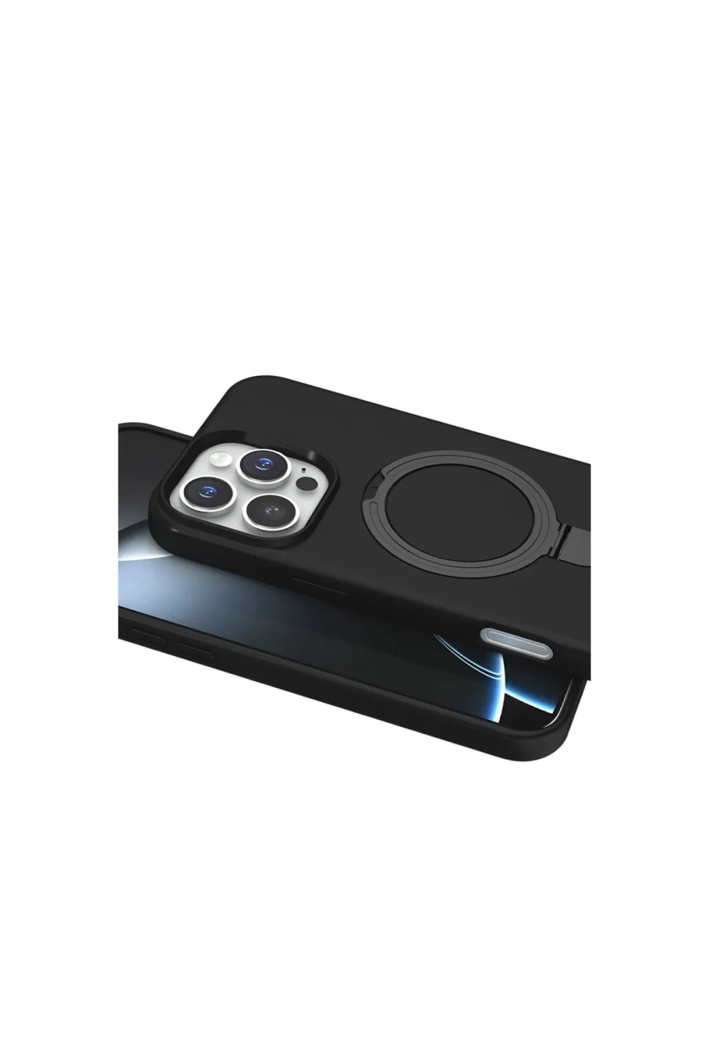 Apple İphone 16 Pro Max Regal Magsafe Standlı Kapak - Siyah