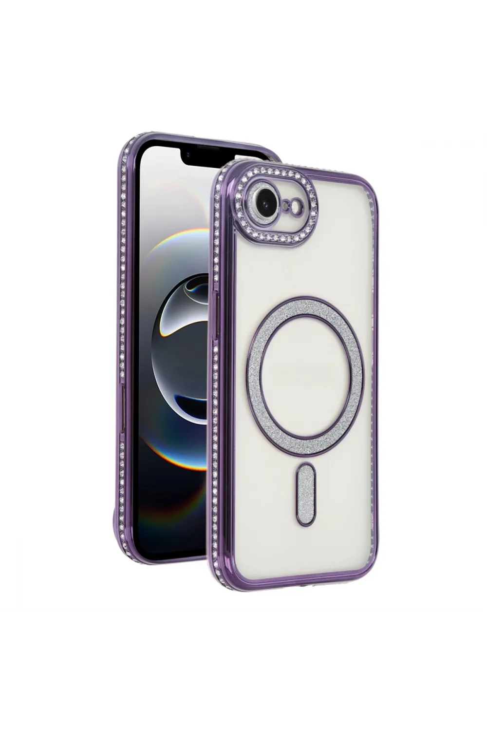 Apple İphone 16e Joke Simli Magneticsafe Kılıf - Derin Mor