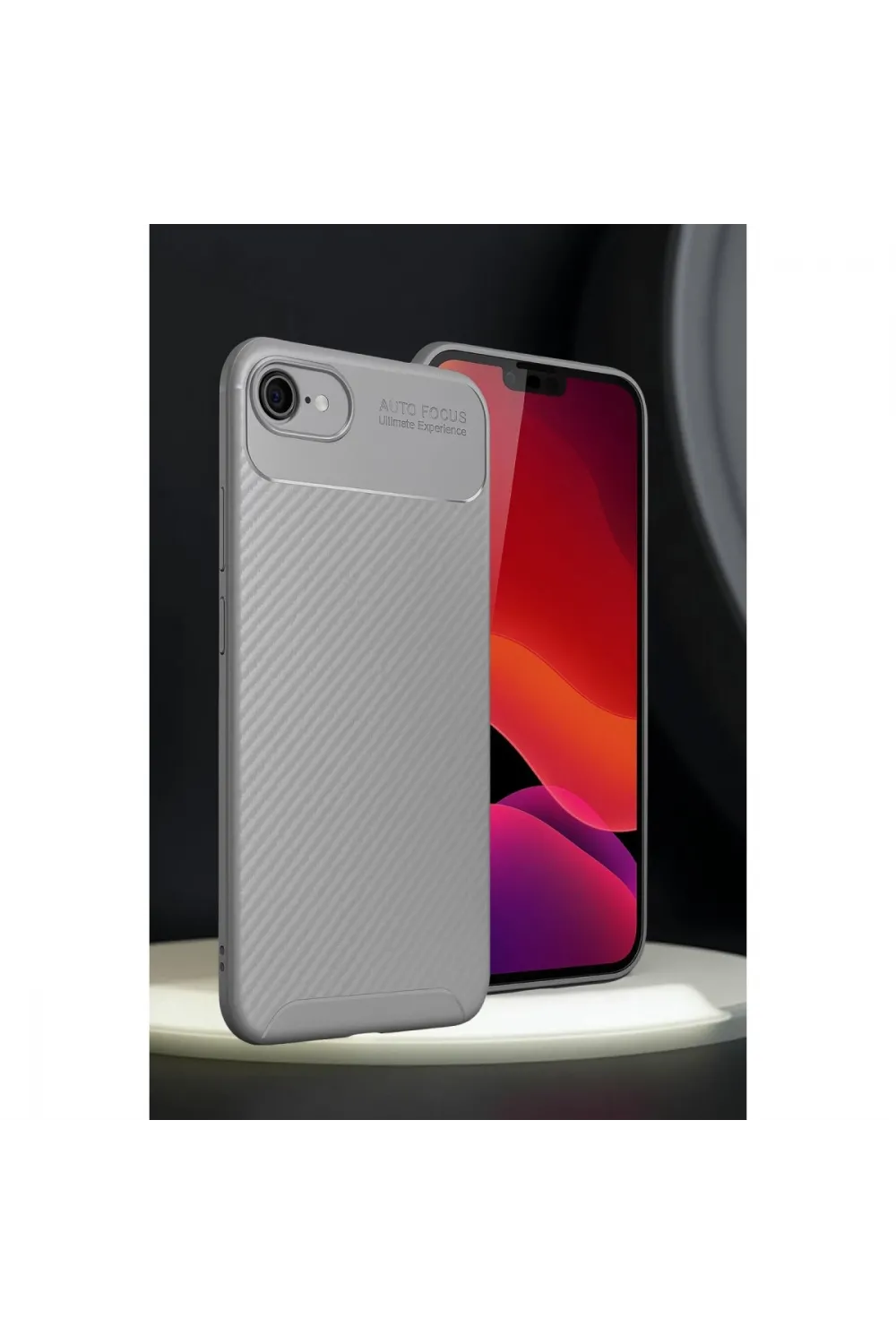 Apple İphone 16e Kılıf Auto Focus Karbon Kapak - Gri