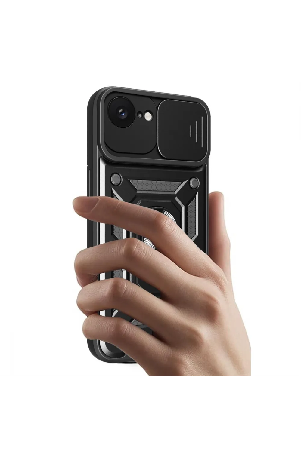 Apple İphone 16e Kılıf Pars Lens Yüzüklü Silikon - Yeşil