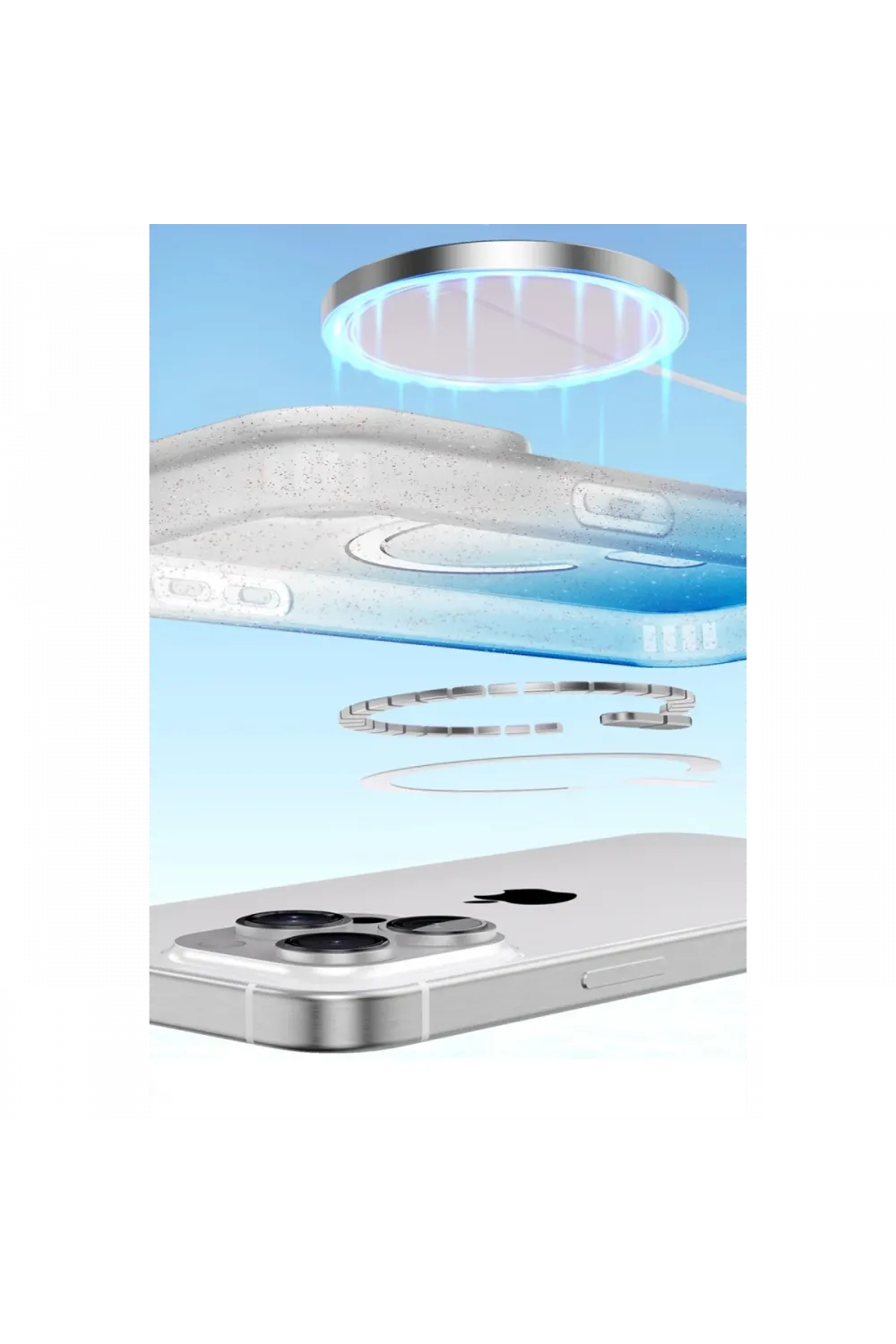 Apple iPhone 16E Pummel Shiny Magsafe Kapak - Mor