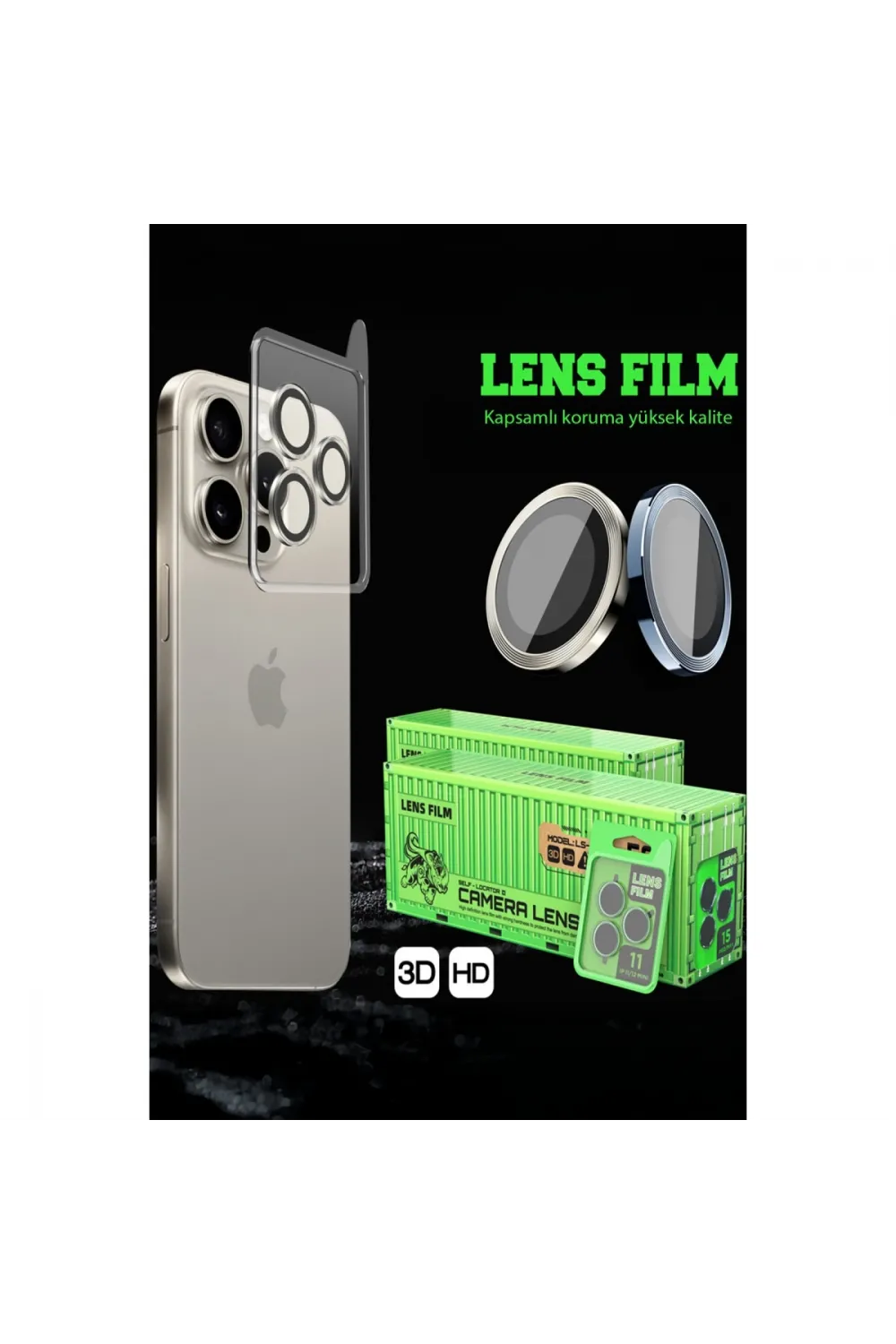 Apple İphone 16e Raze Metal Kamera Lens - Gümüş
