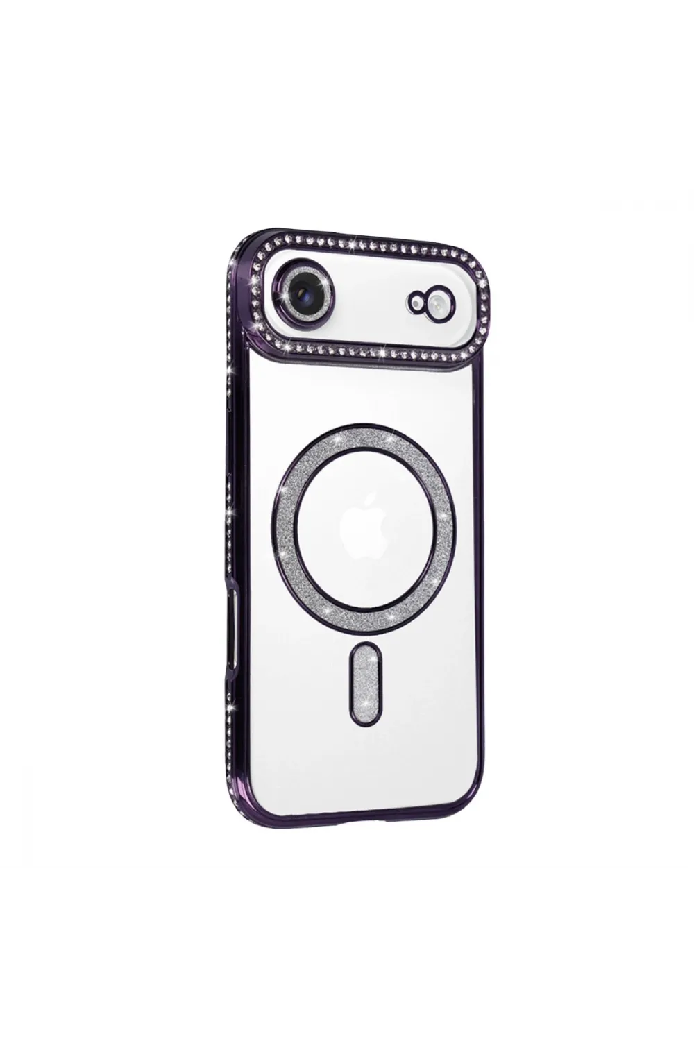Apple İphone 17 Air Joke Simli Magneticsafe Kılıf - Derin Mor