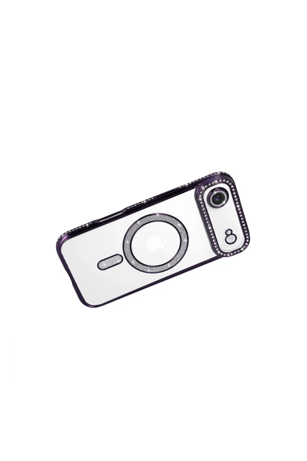 Apple İphone 17 Air Joke Simli Magneticsafe Kılıf - Derin Mor