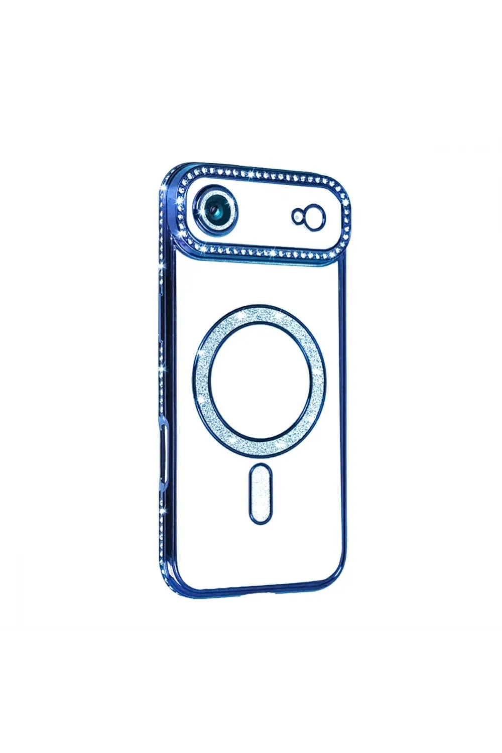 Apple İphone 17 Air Joke Simli Magneticsafe Kılıf - Mavi