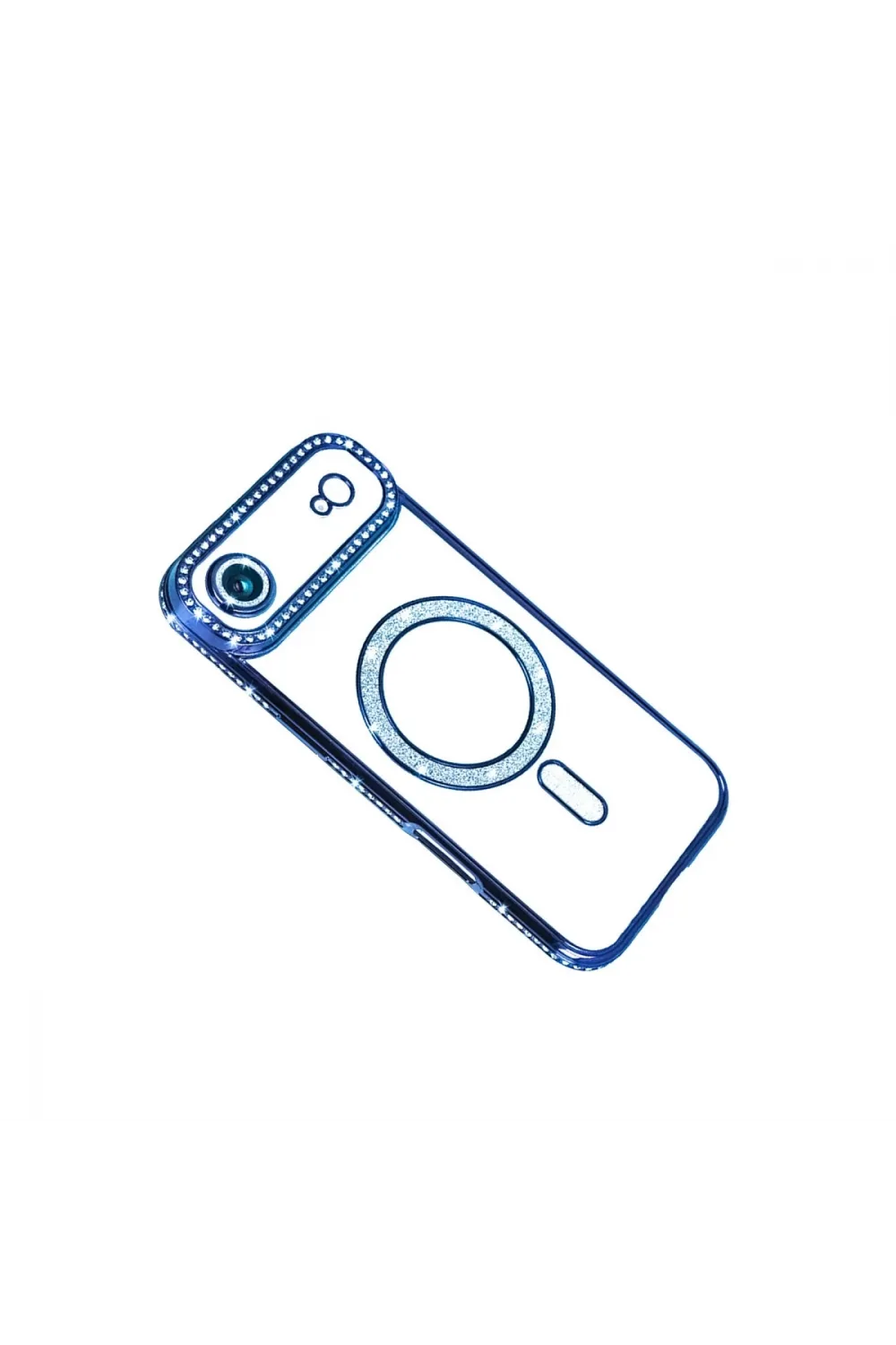 Apple İphone 17 Air Joke Simli Magneticsafe Kılıf - Mavi