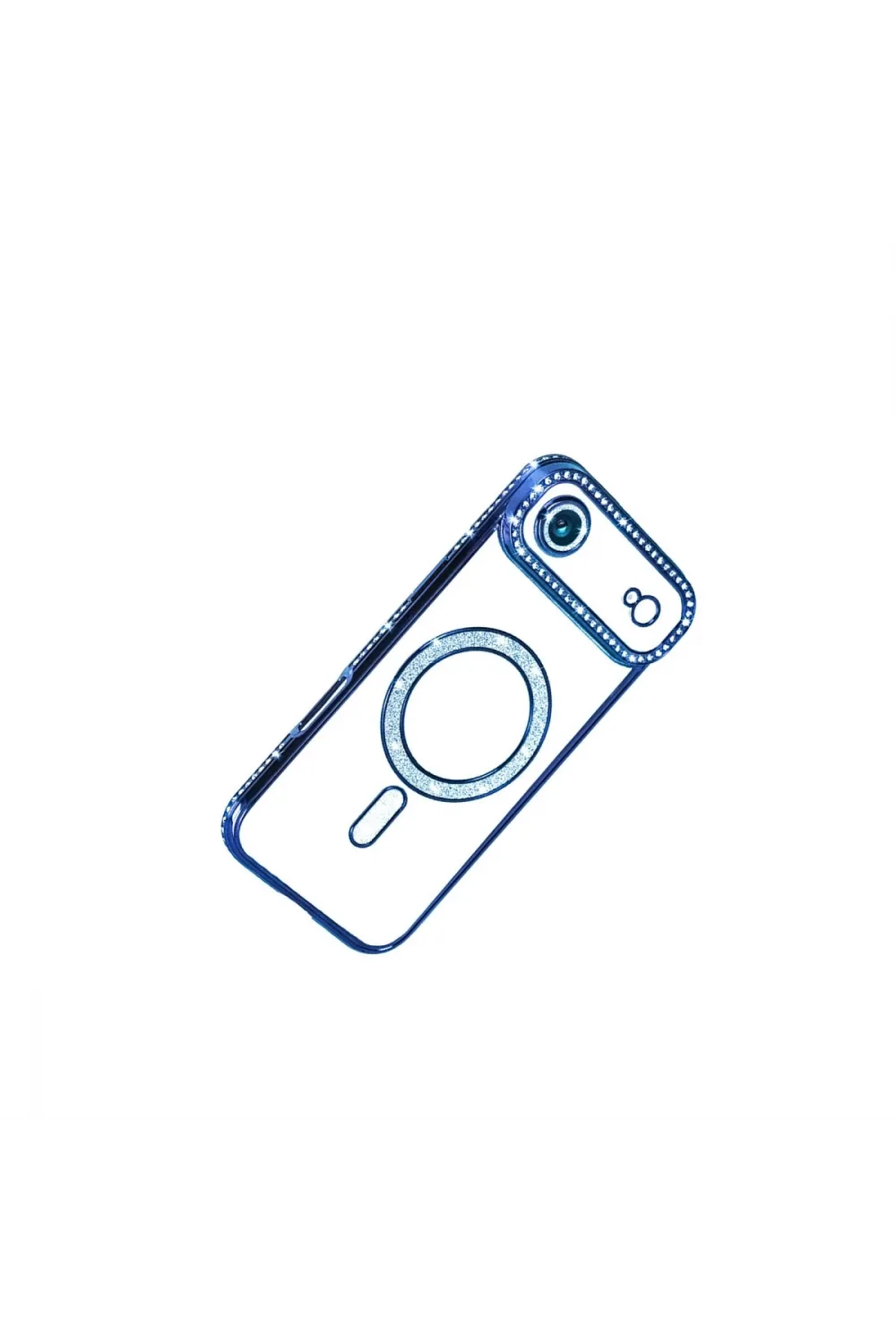 Apple İphone 17 Air Joke Simli Magneticsafe Kılıf - Mavi